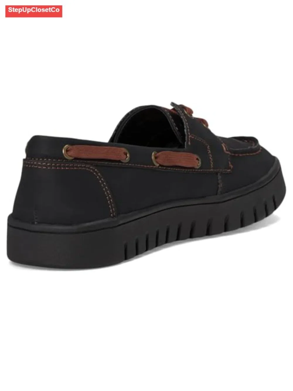 Women's Slip-On Round Toe Flats with Tie Detail PU Upper